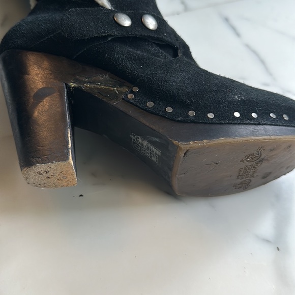 Nine West Vintage America distressed Suede & fleece Knee high boots! Size UK 4! - Picture 16 of 16